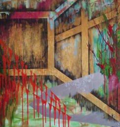 Explosiv garden 100x150 cm Akryl na plátně Praha 2013_small