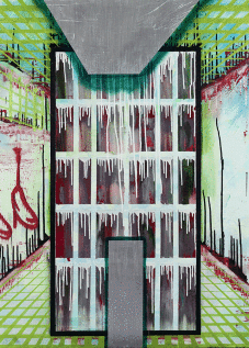 Labyrinthus č8 AAPM na plátně 100x100 cm Praha 2013