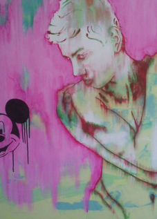 Mickey 100x100 cm Akryl na plátně Praha 2013